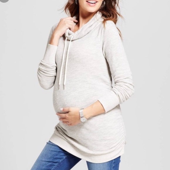 maternity cowl neck sweatshirt